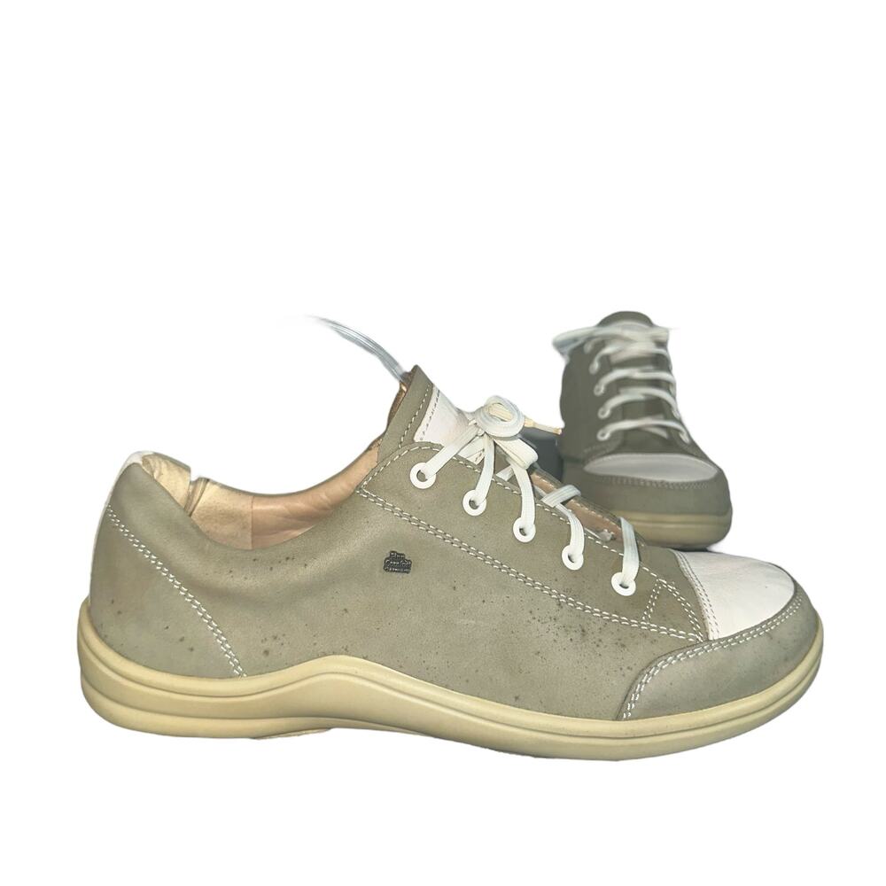 Finn Comfort Sneakers Size 41 US 9.5–10 Green White Leather Walking Shoes